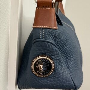Dooney & Bourke Florentine Navy and Brown Leather Shoulder Bag